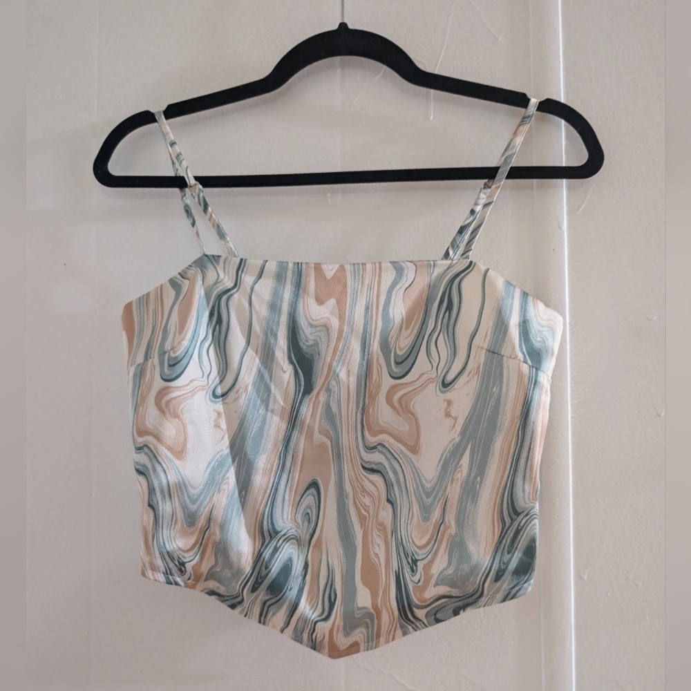 Young & Reckless Swirl Print Camisole in Cream and Tan